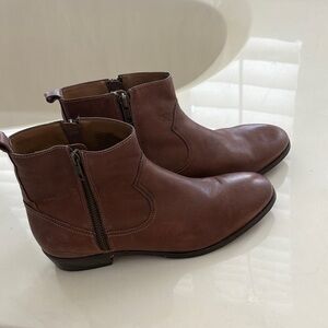 Saks Fifth Avenue Brown Leather Ankle Boots
